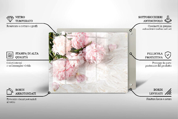 Tocător din sticlă Flori delicate de trandafiri