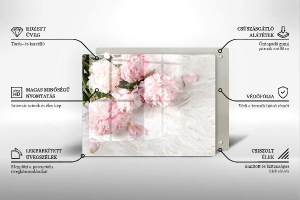 Tocător din sticlă Flori delicate de trandafiri