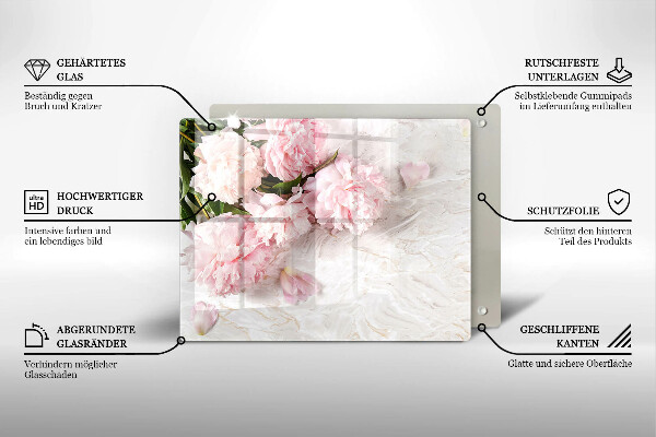 Tocător din sticlă Flori delicate de trandafiri