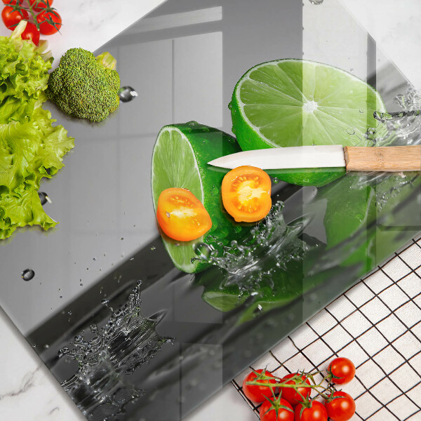 Tocător din sticlă Lime suculente și apă