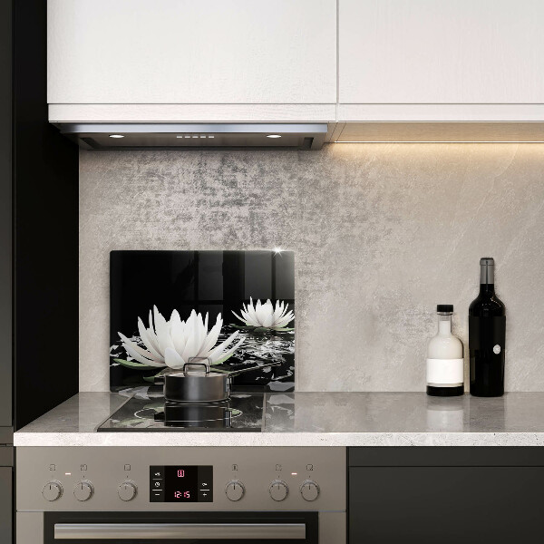 Tocător din sticlă Crini albi pe apă