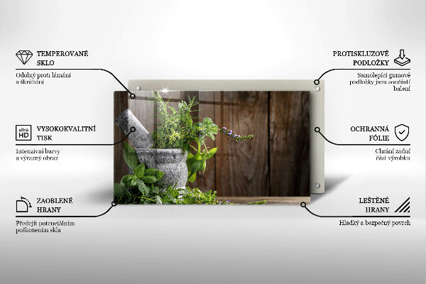 Tocător din sticlă Plantează ierburi și lemn