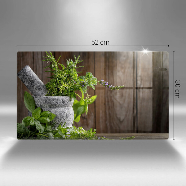 Tocător din sticlă Plantează ierburi și lemn