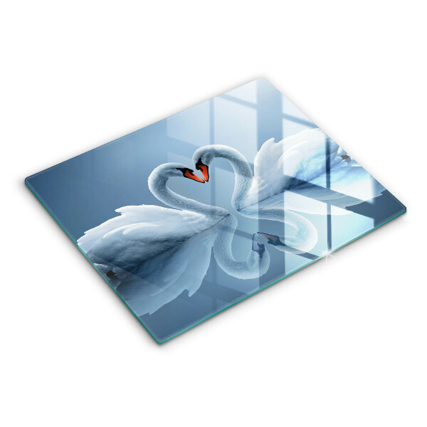 Tocător din sticlă Două inimi de lebădă