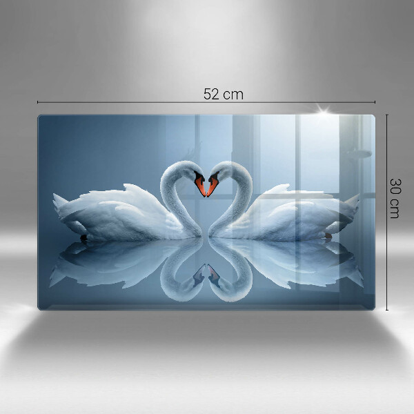 Tocător din sticlă Două inimi de lebădă