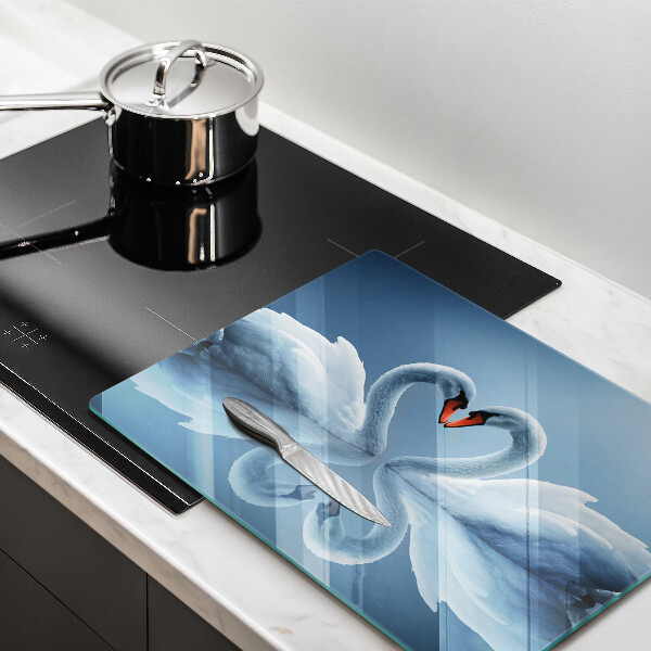 Tocător din sticlă Două inimi de lebădă