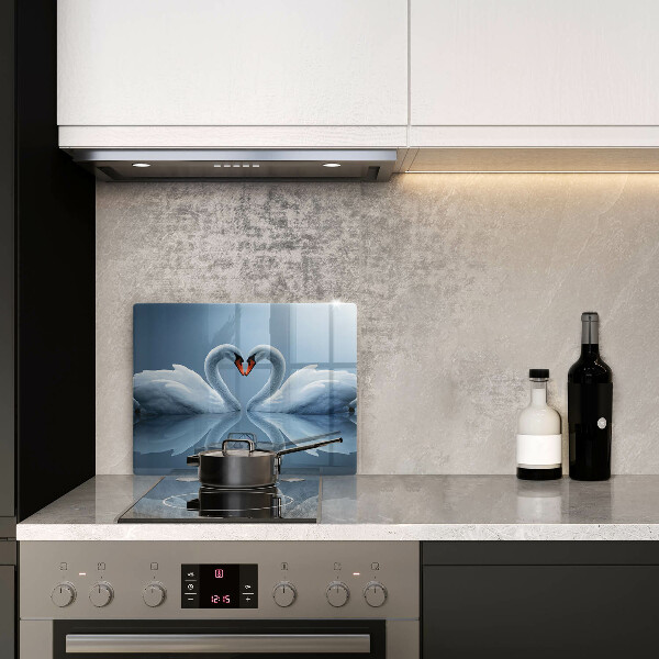 Tocător din sticlă Două inimi de lebădă