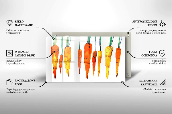 Tocător din sticlă Ilustrație de morcov