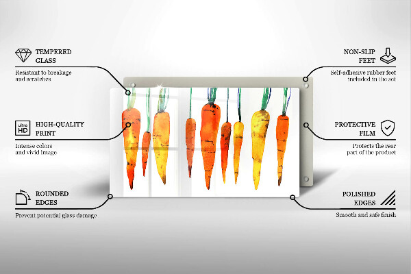 Tocător din sticlă Ilustrație de morcov