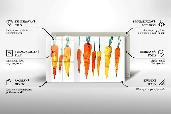 Tocător din sticlă Ilustrație de morcov