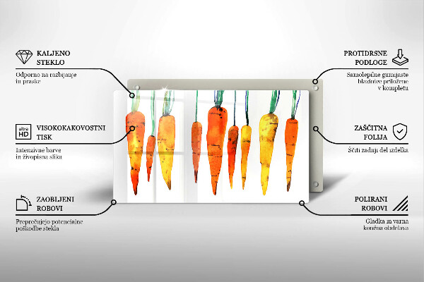 Tocător din sticlă Ilustrație de morcov