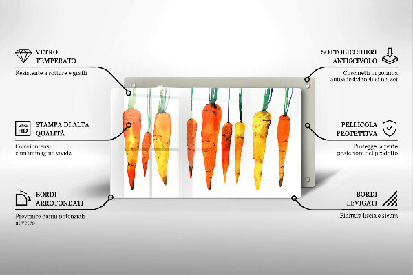 Tocător din sticlă Ilustrație de morcov