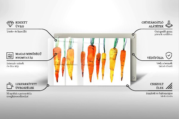Tocător din sticlă Ilustrație de morcov