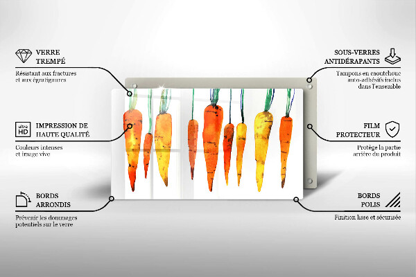 Tocător din sticlă Ilustrație de morcov