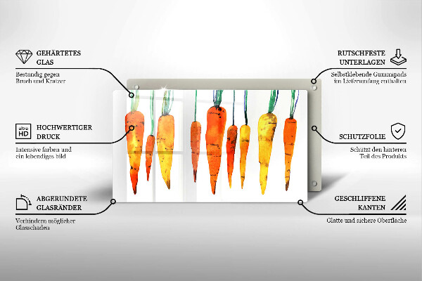 Tocător din sticlă Ilustrație de morcov