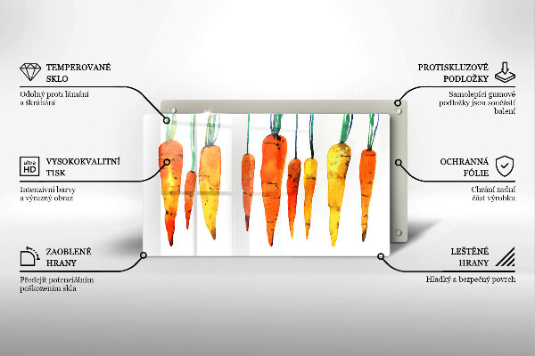 Tocător din sticlă Ilustrație de morcov