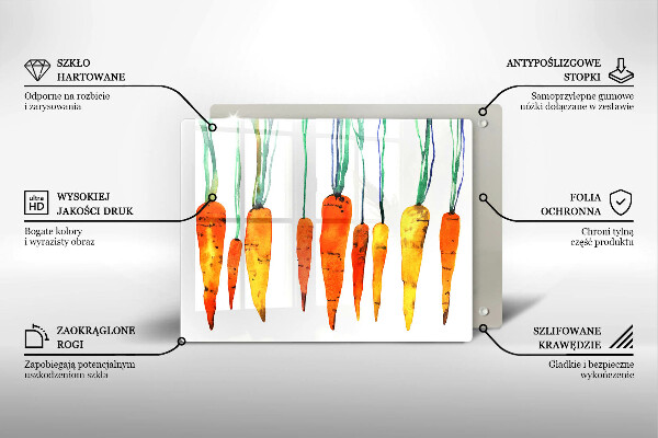 Tocător din sticlă Ilustrație de morcov