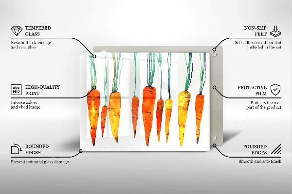 Tocător din sticlă Ilustrație de morcov