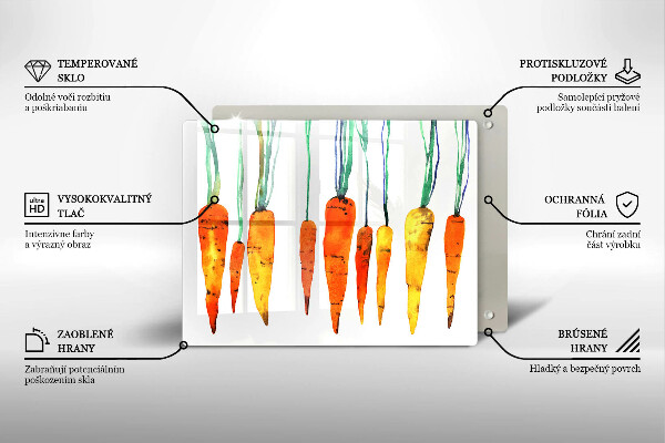 Tocător din sticlă Ilustrație de morcov
