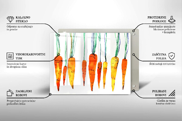 Tocător din sticlă Ilustrație de morcov