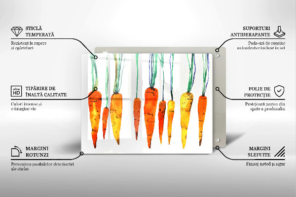 Tocător din sticlă Ilustrație de morcov