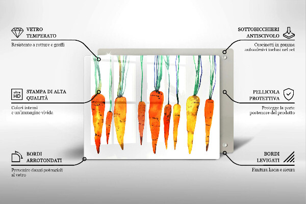 Tocător din sticlă Ilustrație de morcov