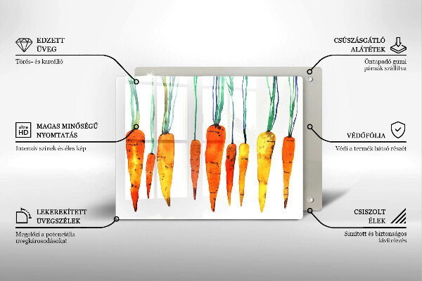 Tocător din sticlă Ilustrație de morcov