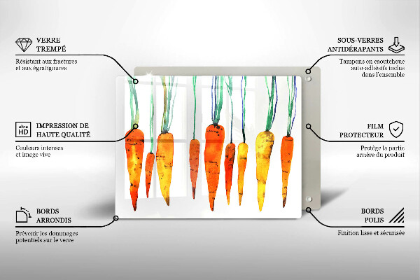 Tocător din sticlă Ilustrație de morcov