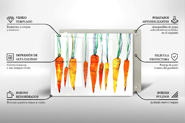 Tocător din sticlă Ilustrație de morcov