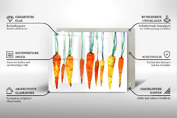 Tocător din sticlă Ilustrație de morcov