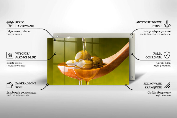 Tocător din sticlă Ulei de măsline și măsline