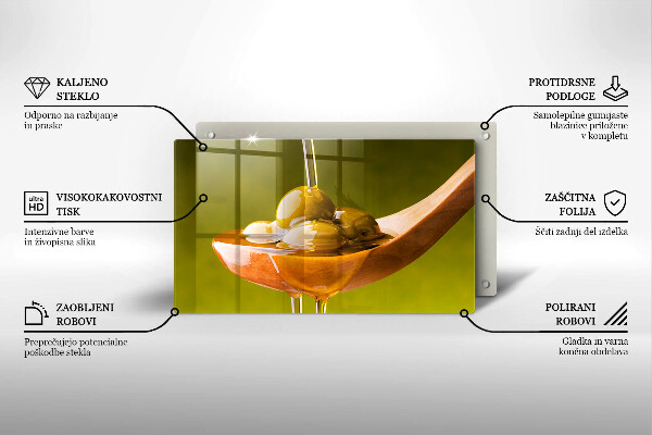 Tocător din sticlă Ulei de măsline și măsline