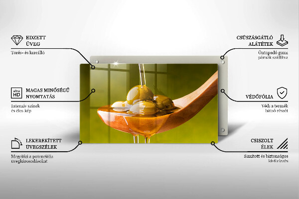 Tocător din sticlă Ulei de măsline și măsline