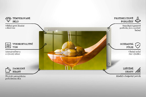 Tocător din sticlă Ulei de măsline și măsline