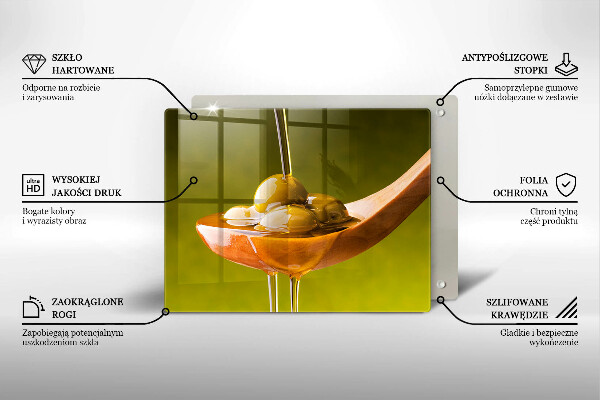 Tocător din sticlă Ulei de măsline și măsline