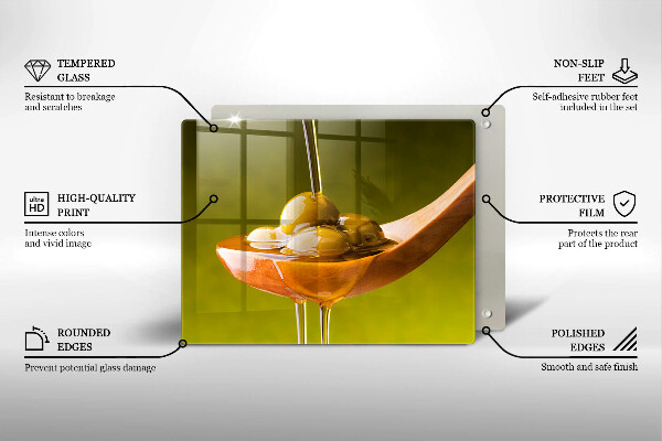 Tocător din sticlă Ulei de măsline și măsline