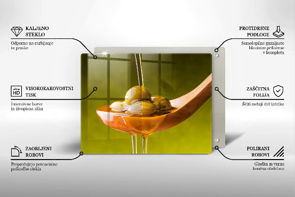 Tocător din sticlă Ulei de măsline și măsline