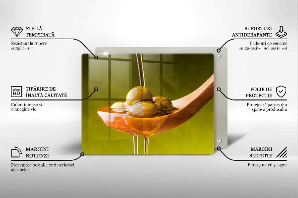 Tocător din sticlă Ulei de măsline și măsline