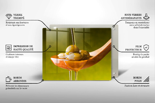 Tocător din sticlă Ulei de măsline și măsline
