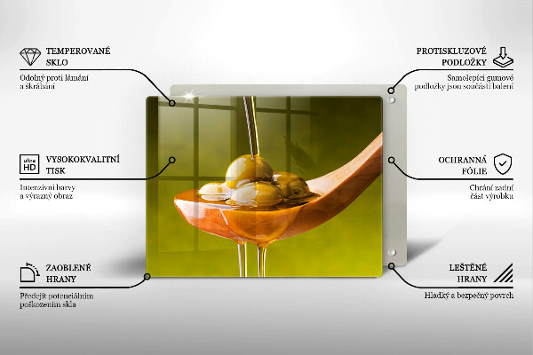 Tocător din sticlă Ulei de măsline și măsline