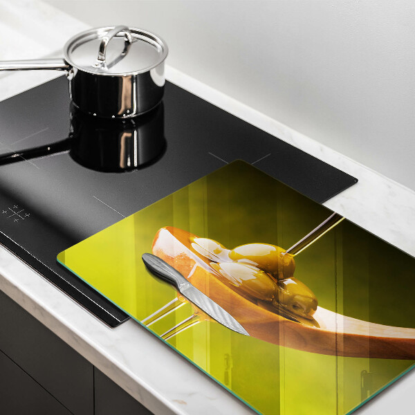 Tocător din sticlă Ulei de măsline și măsline