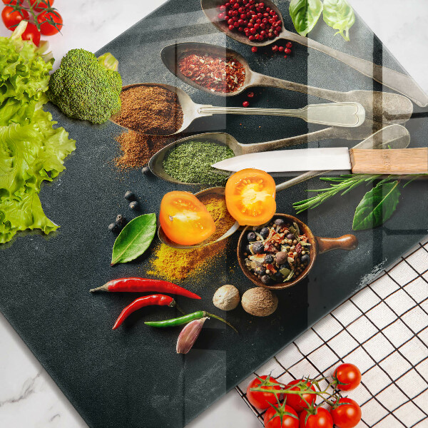 Tocător din sticlă Linguri de bucătărie de condimente