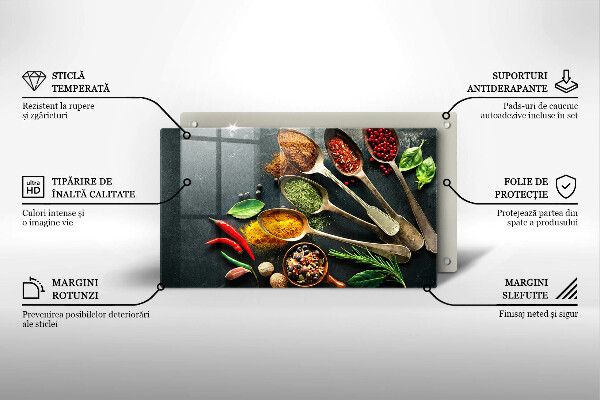 Tocător din sticlă Linguri de bucătărie de condimente