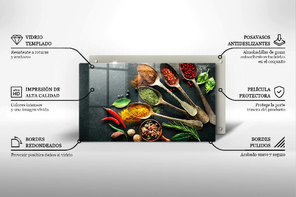 Tocător din sticlă Linguri de bucătărie de condimente