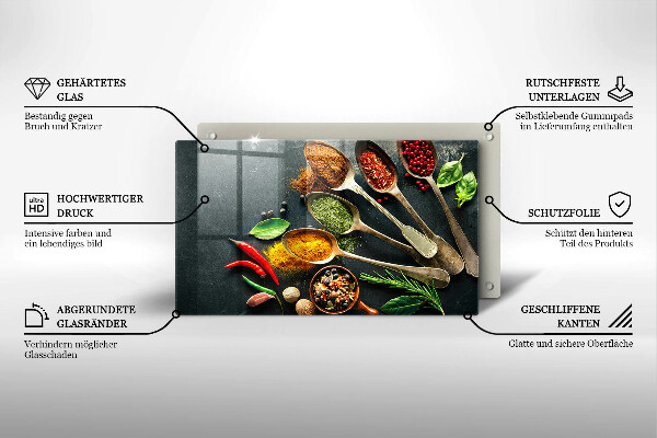 Tocător din sticlă Linguri de bucătărie de condimente