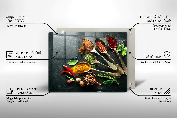 Tocător din sticlă Linguri de bucătărie de condimente