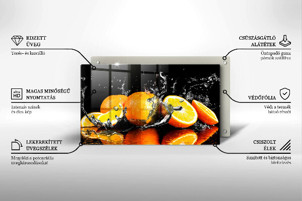 Tocător din sticlă Fructe portocale suculente