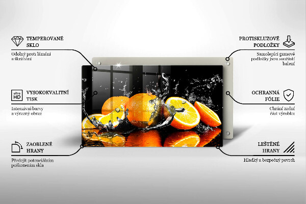 Tocător din sticlă Fructe portocale suculente