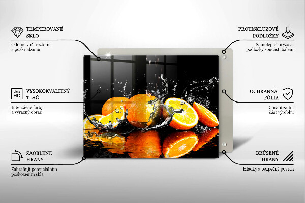 Tocător din sticlă Fructe portocale suculente