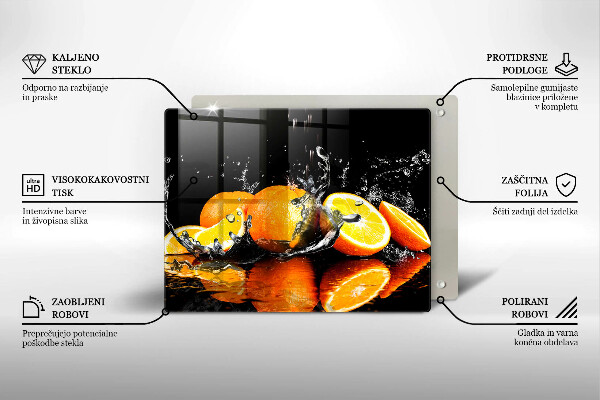 Tocător din sticlă Fructe portocale suculente